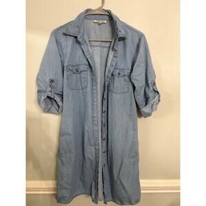 Speed Limit Chambray Button-Front Shirt Dress – Size L
